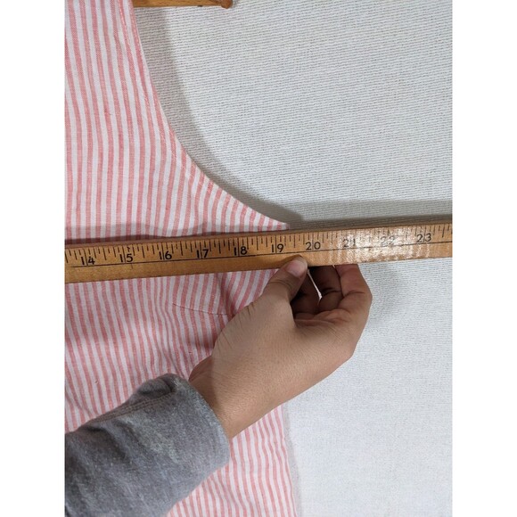 Tommy Bahama Dress Linen Mini Cabana Pink Striped Fringe Shift Women's Size Med - Picture 8 of 10